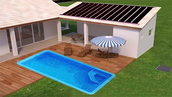 aquecedor solar de piscina ilustracao